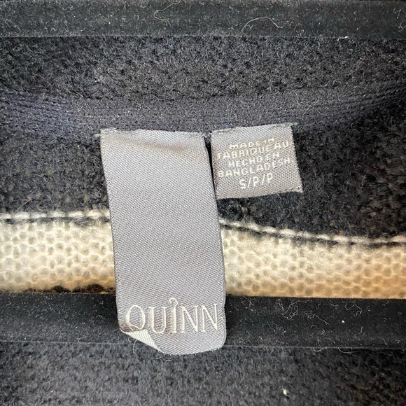 Quinn open‎ front black and white striped cardigan Sz Small - Picture 4 of 5